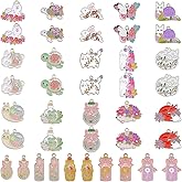 CRAFTYMELODY 40Pcs 20 Styles Animal Charms Alloy Enamel Animal Charms Cute Rabbit Cat Dog Fox Snail Frog Charm Pendant Metal Charm Bulk for DIY Bracelet Necklace Jewelry Making Crafts Supplies