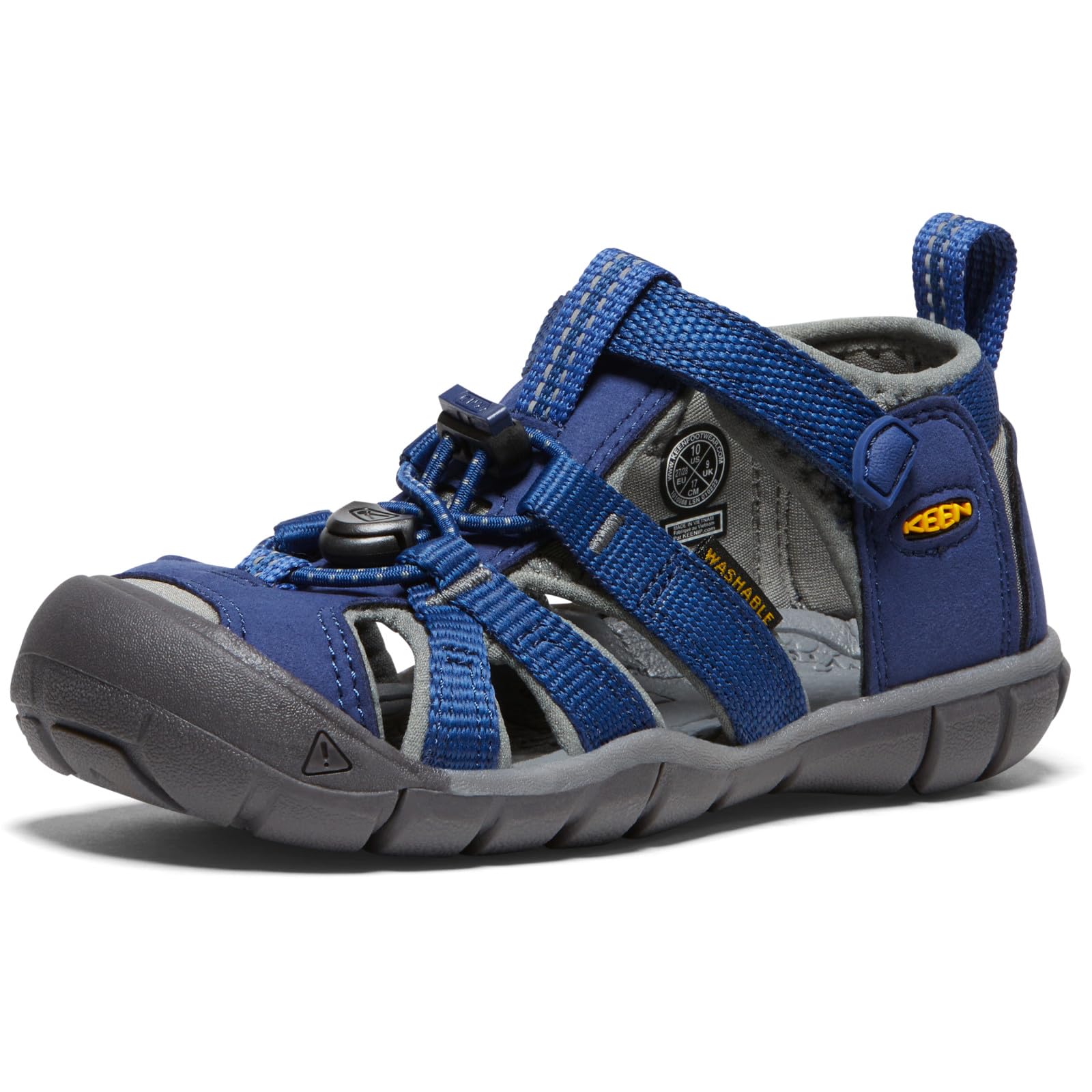 KEEN Unisex-Child Seacamp 2 CNX Closed Toe Sandals,Blue Depths/Gargoyle,9 Little Kid Image