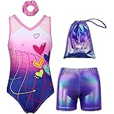 JOYSTREAM Gymnastics Leotards for Girls With Shorts Packable Sparkly Ballet Dance Mesh Activewear