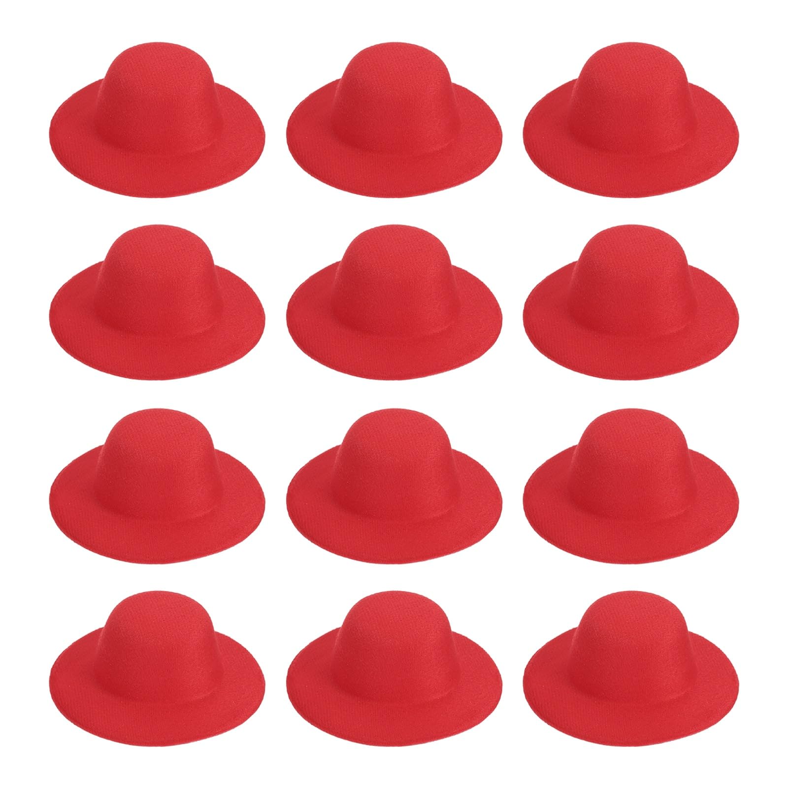 PATIKIL 4 Inch Mini Formal Hats, 12 Pcs Miniature Doll Hats Mini Top Hat for Crafts Hair Accessories Decorate Doll Snowman, Red