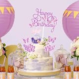 mciskin Butterfly Number 4 Candle Purple Pink 4th Birthday Topper for Cake view 4