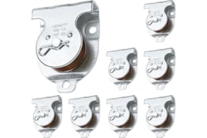 AuInn 8 Packs Ceiling Mount Single Pulleys, 1-1/2 Inch Wall Mount Pulley, Ceiling Single Pulley for 3/8" Wire or Rope