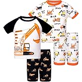 DAUGHTER QUEEN Boys Pajamas 4 Pieces Short Set 100% Cotton Sleepwear Size 18 Months-12 Years