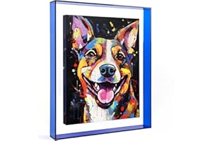 FOLKOR Canvas Frame for 11x14 Oil Paintings, Neon Colorful Acrylic Floating Frame for Modern Abstract Colorful Pop Art Home Office Living Room Wall Decor (Klein Blue)