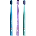 Curaprox CS 1560 Soft Toothbrush with Ultra-Fine Filaments & Compact, Slightly Angled Toothbrush Head for Improved Tooth & Gum Health, 3 Pack