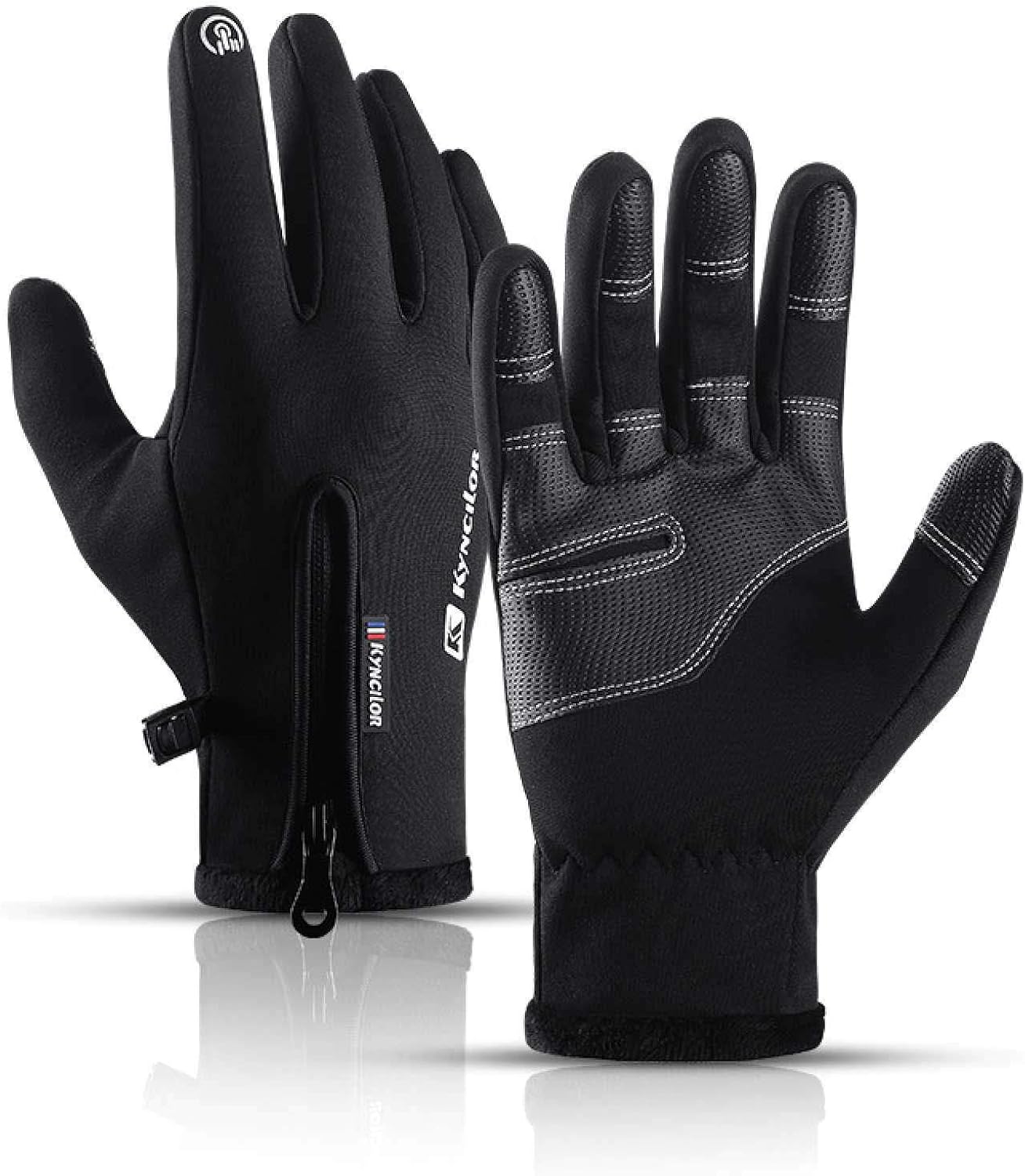 Mens Winter Warm Gloves, Waterproof and All Finger Touch Screen Gloves