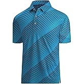 Hodaweisolp Golf Shirts for Men Dry Fit Print Moisture Wicking Performance Short Sleeve Polo Shirt
