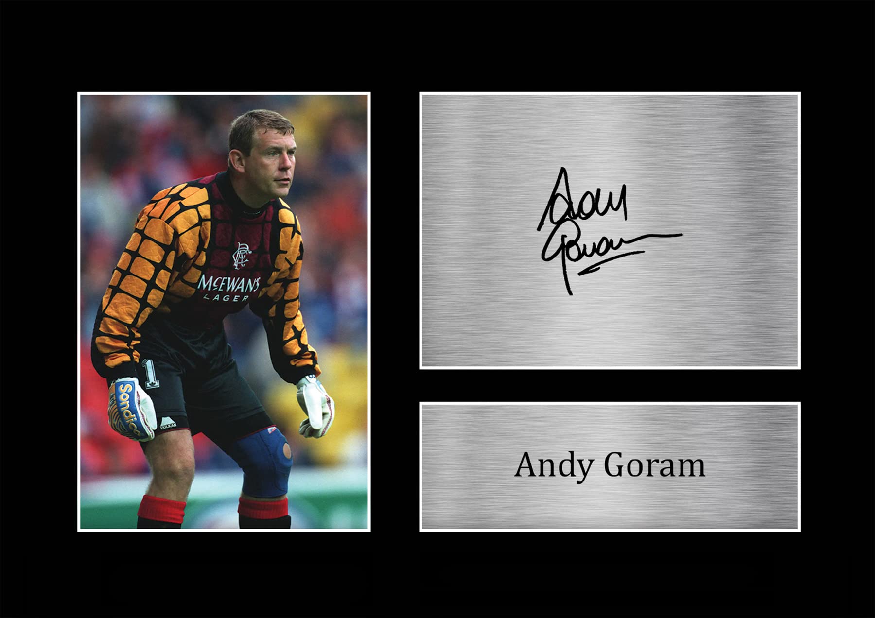 HWC Trading A4 Andy Goram Rangers Gifts Printed Signed Autograph Picture for Football Fans and Supporters - A4