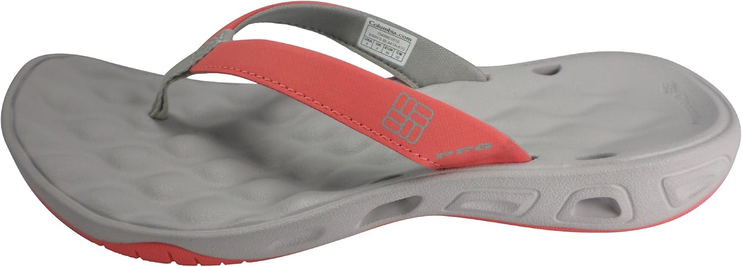 Amazon.com | Columbia Suntech Vent PFG Flip Flop - Women's Hot Coral/Cool Grey, 7.0 | Flip-Flops