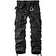 AKHIKING Men's Camo BDU Cargo Tactical Ripstop Casual Lightweight Baggy Combat 100% Cotton Pants with 8 Pockets(No Belt)