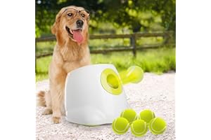 ALL FOR PAWS Automatic Dog Ball Launcher for Medium to Large Dogs, Interactive Tennis Ball Thrower, Rechargeable Dog Toy Mental Stimulation Training Game for Energetic Dogs