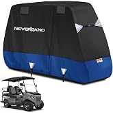 NEVERLAND Golf Cart Cover 4 Passenger 600D Heavy Duty Outdoor Waterproof | Side Zipper Door, Air Vents, Triangular Straps All Weather Protection for EZGO Yamaha Club Car 4 Seat (Up to 115 Inch)