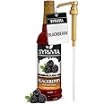 Syruvia Blackberry Syrup – Blackberry Syrup Flavor, 25.4 fl oz - Perfect for Cocktails, ice Tea, Desserts, Italian Sodas, Ice and More, Kosher and Gluten-Free With Syrup Pump