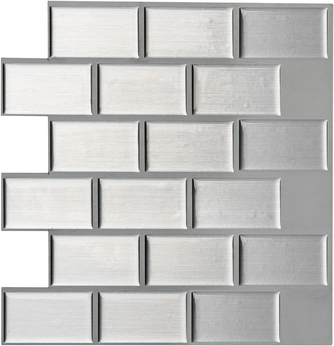 Hentl 12" x 12" Grey Peel and Stick Tile Kitchen Backsplash Self-adhesive Vinyl Sticker, 6-Pack