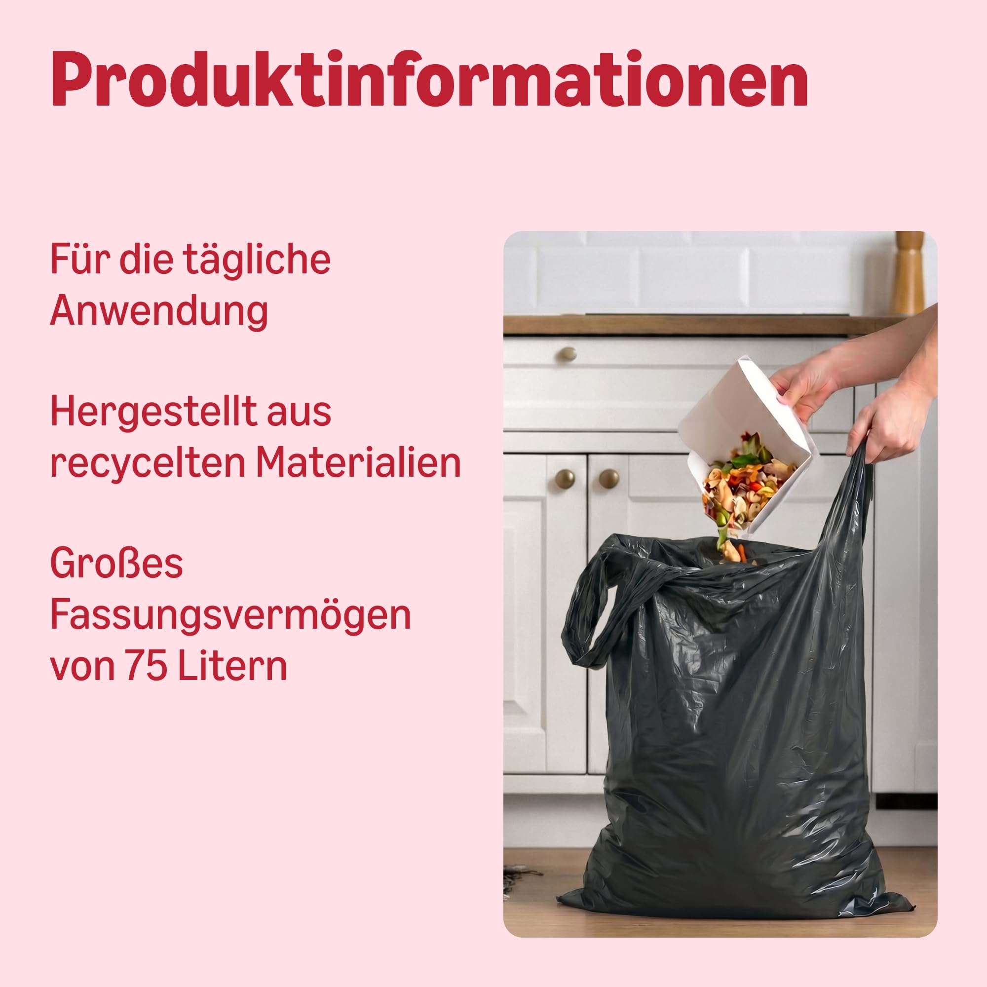 by Amazon Extrastarker Müllsack (Bindegriff) 15 x 75 Liter 2