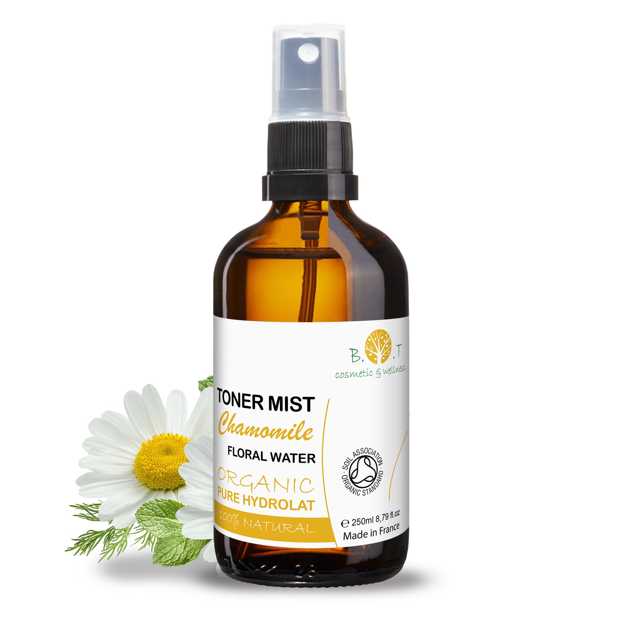 B.O.T cosmetic & wellness BIO Organic Roman Chamomile Sleep Pillow Spray. Camomile Relaxing Sleep Mist Baby, Children, Adults, Home 100% Natural and Pure - 250 ml 8.8fl oz