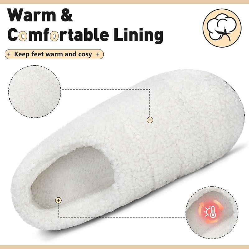 Unisex Hausschuhe Wärme Memory Foam Weiß 42/43EU