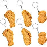GTILE 6 PCS Fried Chicken Leg Chicken Wing Chicken Nuggets Keychain, Realistic Imitation Food Keychain for Backpacks Key