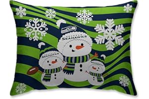 Pegasus Home Fashions Seattle Seahawks 20'' x 26'' Holiday Team Snowman Bed Pillow