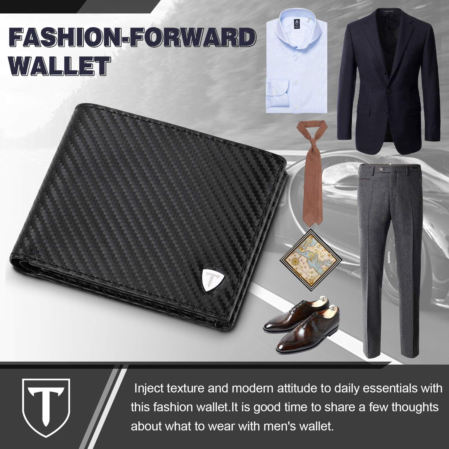 TEEHON® Wallets Mens, Leather Wallet, RFID Blocking Wallet, Wallets for Men UK with Coin Pocket 2 Banknote Compartments - Image 5