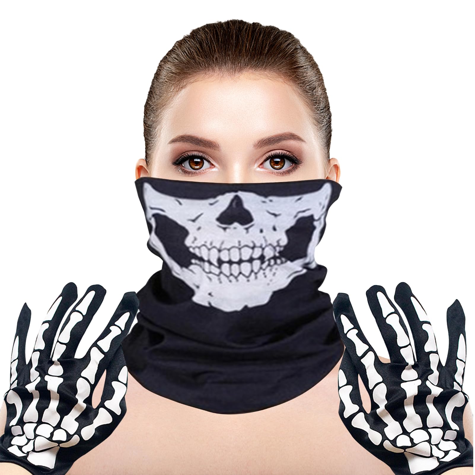 UTEFIF Skull Face Mask, Motorcycle Skull Halloween Mask, Cosplay Costume for Halloween Parties, Masquerade Parties, Easter Parties, Fairy Tales, Vampire Drama Shows and More