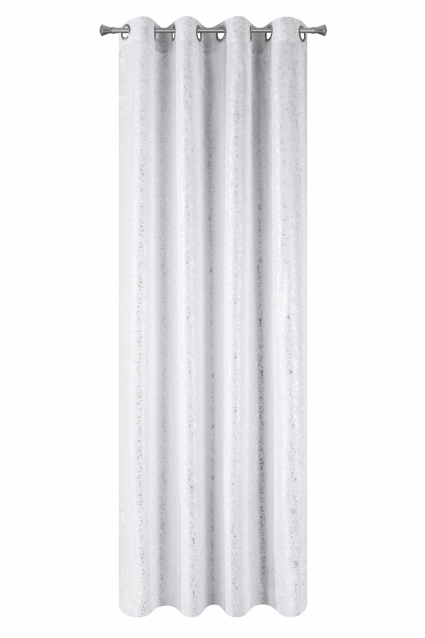 EuroF Irany Gaja Curtain with Eyelets 140 x 250 cm Polyester Plain Eyelet White – 250 x 140 x 1 cm