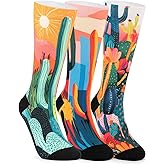 Magifuls VividPrint Funny Creative Print Crew Socks for Women & Men (3 Pairs), Breathable & Supportive One Size
