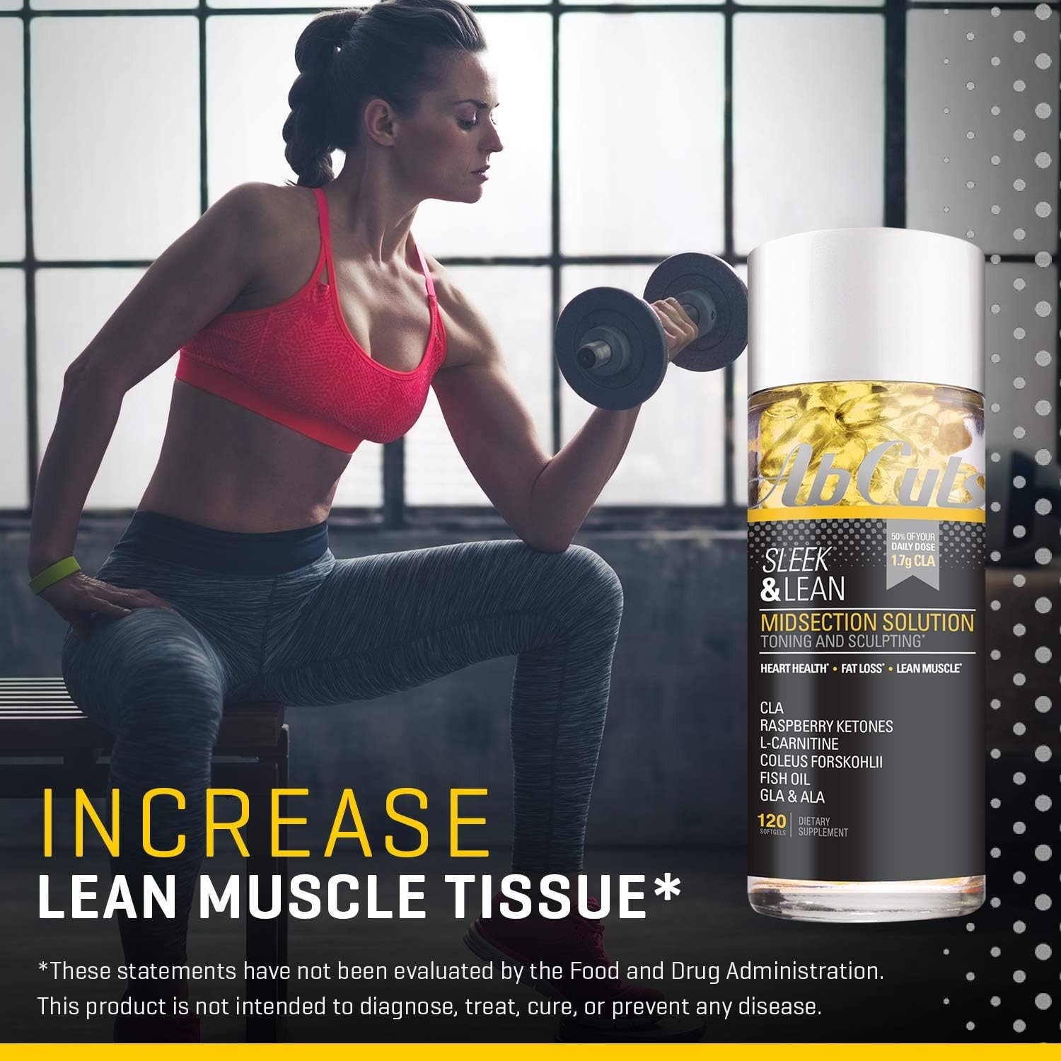 Ab Cuts Sleek and Lean Midsection Solution, Fat Burner for Men and Women, Lean Muscle, CLA, Fish Oil, Flaxseed Oil, L-Carnitine, 120 Softgels: Health & Personal Care