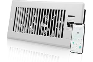 HOWEALL Super Quiet Register Booster Fan for 6" x 12" Register Holes, Smart Register Vent with Dual Intelligent Thermostat and WIFI App Control, Heating Cooling AC Vent Fan (White)