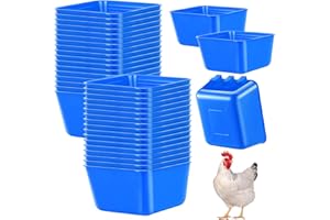 Maxdot 20 Pcs Cage Cups Chicken Feeder Waterer 16 oz Birds Feeders Hanging Bunny Cage Chicken Water Bowl for Pet Parrot Rooster Parakeet Gamefowl Poultry Pigeon Wire Hutch(Blue)