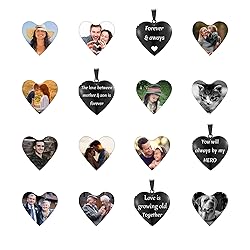 PHOCKSIN Black Glossy Personalized Heart Locket