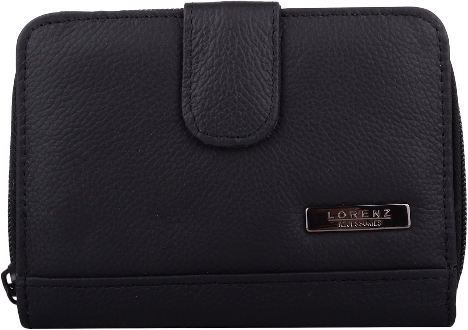 Womens RFID Protected Leather Money/Coin/Credit Card Holder/Purse - Black