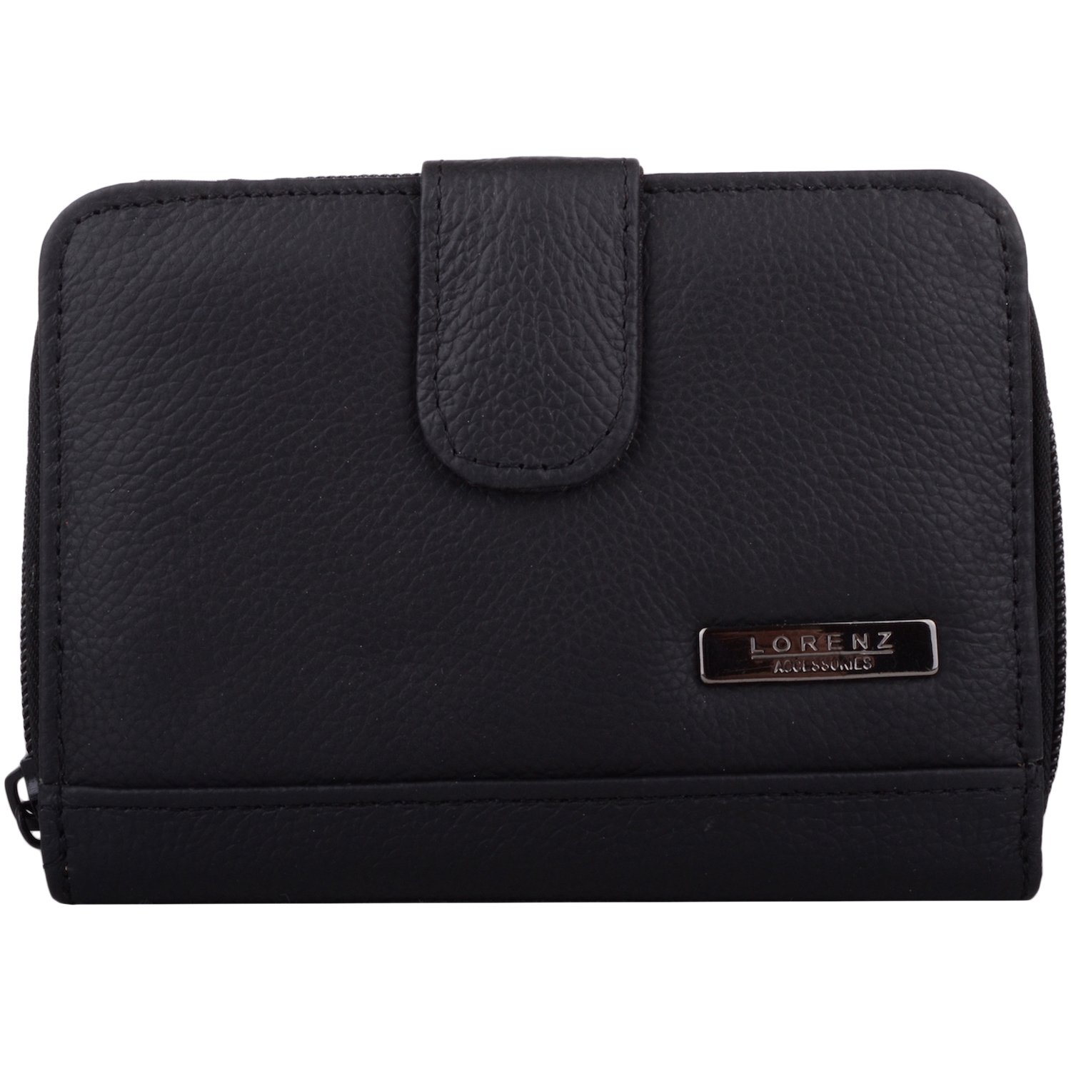 Womens RFID Protected Leather Money/Coin/Credit Card Holder/Purse - Black