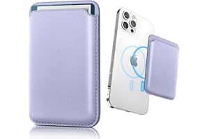 Crymow for Magsafe Wallet,Magnetic Wallet Card Holder,Ultra-Thin Magnetic Phone Wallet,Magnetic Magsafe Wallet for Apple iPhone 15/14/13/12 Pro/Max/Plus/Mini-Vegan Leather-Purple