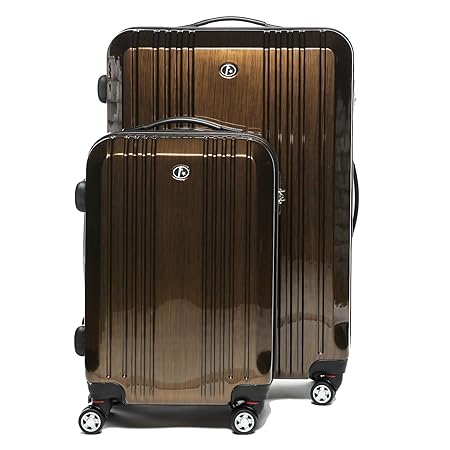 FERGÉ Kofferset 2-teilig Hartschale 55 cm 77 cm XL Cannes braun Handgepäck & Koffer XL Trolley-Hartschalenkoffer Set 4 Rollen