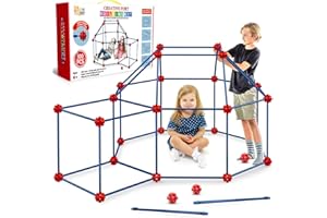 SpringFlower Fort Building Kit for Kids,STEM Construction Toys, Educational Gift for 3 4 5 6 7 8 9 10 11 12 Years Old Boys and Girls,Ultimate Creative Set for Indoor & Outdoors Activity,100 Pcs