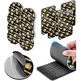 PHIXBEAR Hook and Loop Strips with Super Adhesive Heavy Duty, Heat Resistant Waterproof, 4 Sets 3.6"x2" Square & 8 Sets 2" Round, Car Mats Outdoor or Indoor Use