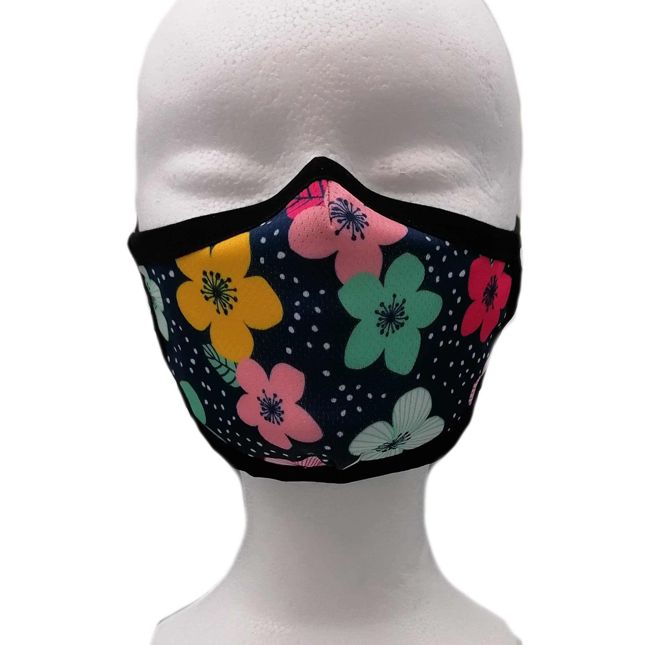 YPM Face Covering Mask Kids Flowers, Washable, Multicolor, 0.021 kg