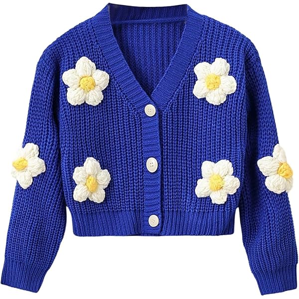 Amazon.com: GORGLITTER Girl's 3D Floral Colorful Cardigan