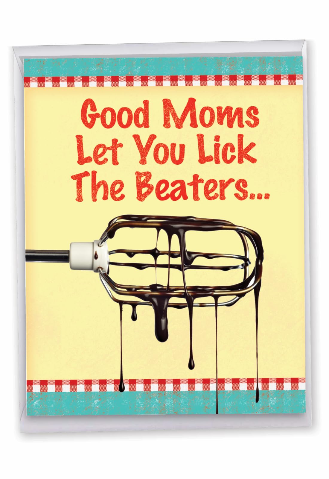 NobleWorks - Birthday with Envelope 8.5 x 11 Inch, Design Greeting Card for Relative Happy Birthday Greetings - Lick Beaters Birthday Mother J9866BMG