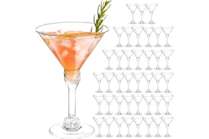 40 Pack Plastic Martini Glasses 5 Oz Disposable Cocktail Glasses, Tall Mini Martini Cups, Plastic Margarita Glasses Perfect f