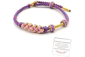 DIOWUS To My Granddaughter A Link That Can Never Be Undone Cherry Knot Bracelet, Granddaughter Bracelet from Grandma Adjustable Hand Braided DIY Bracelet For Women Birthday Jewelry Gifts