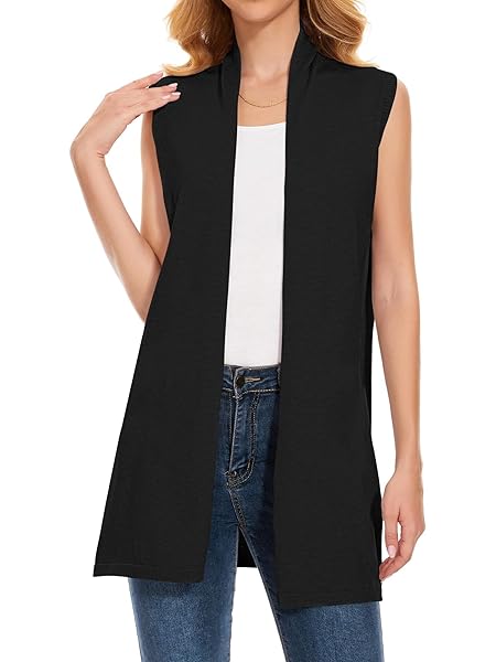 BIFFXEU BLACK SWEATER VEST FOR WOMEN KNIT SLEEVELESS CARDIGANS FALL SWEATER CARDIGAN VESTS XL