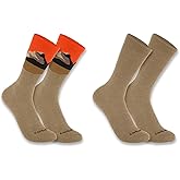 Carhartt Men's SC9592M Midweight Synthetic-Wool Blend Mountain Crew Sock 2-Pack