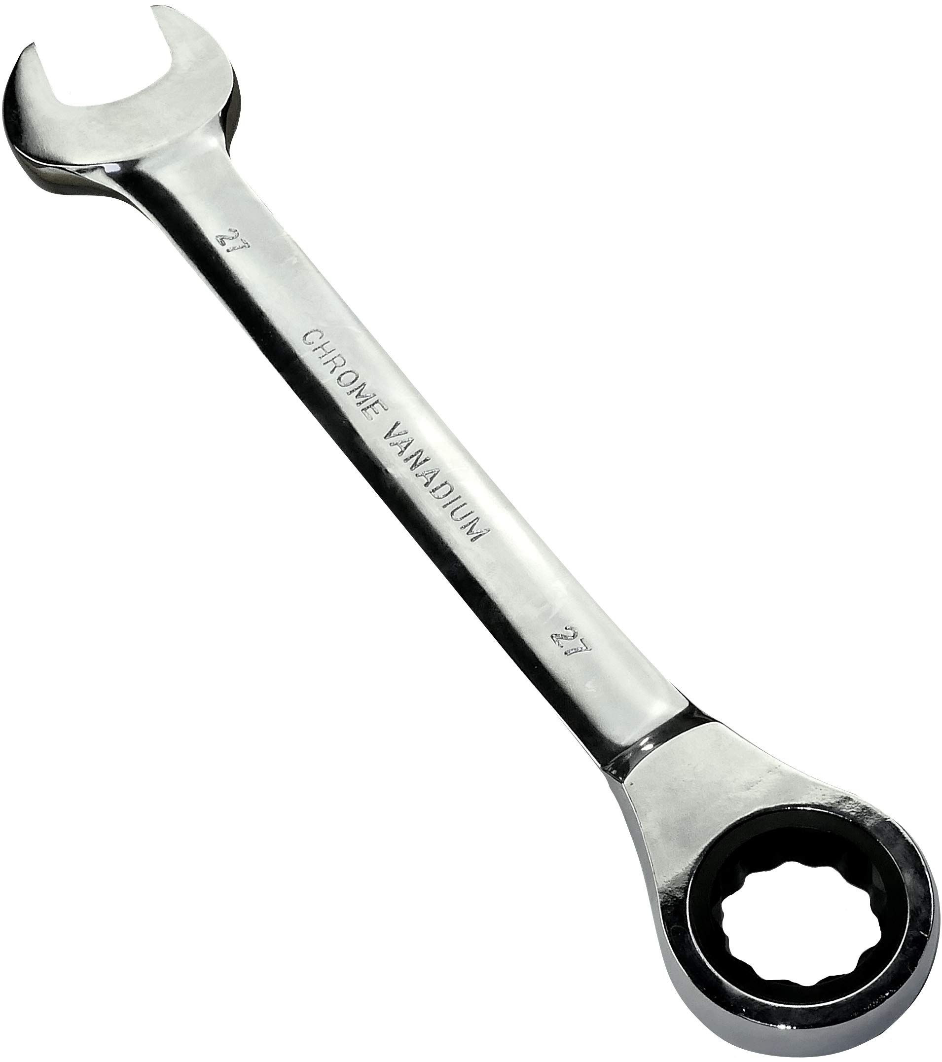AERZETIX - 27mm Classic/Open End Manual Combination Flat Wrench - to Ratchet Wrench 27mm Ring/Eye 12 Sides - Metric - CR-V - for Tightening/Assembling - Polished Straight Shank - DIN 3113 - C45517