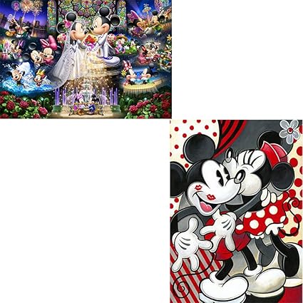 Download Amazon Com Diy 5d Diamond Painting Kit 2 Pack 16 X12 Disney Mickey Love Minnie Mouse Round Full Drill Crystal Rhinestone Embroidery Cross Stitch Arts Craft Canvas For Home Wall Decor Adults And Kids PSD Mockup Templates