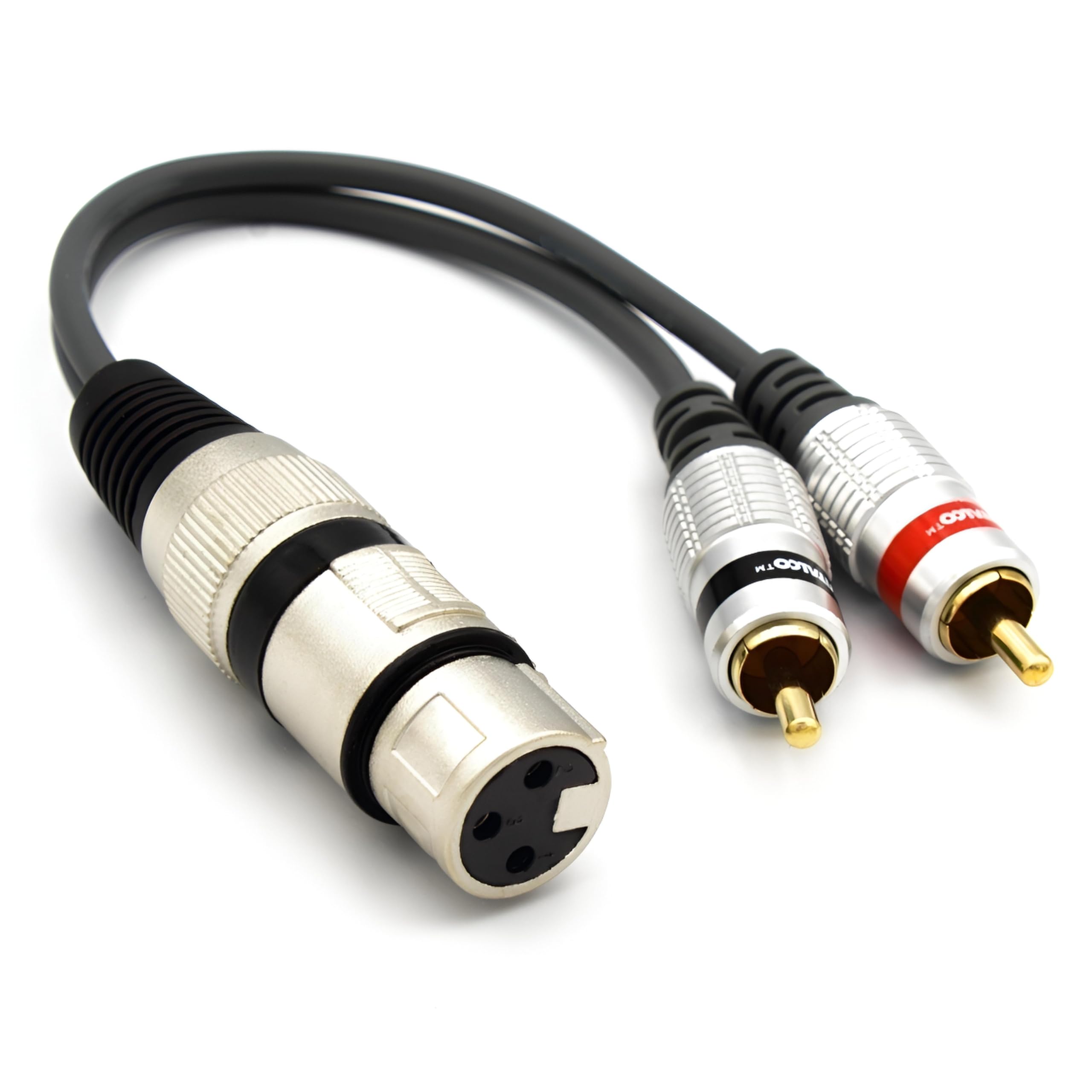 VITALCO XLR Female to 2x RCA Male Adapter 3 PIN Microphone to Double RCA Plug Cable โ image 1