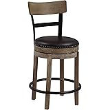 Ball & Cast Swivel Counter Height Barstool 24 Inch Seat Height Light Brown Set of 1