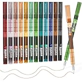 Shuttle Art Liquid Ink Rollerball Pens, 12 Vintage Colors Quick Drying 0.5mm Extra Fine Point Long Lasting for Writing Journaling Taking Notes Doodling School Office Home