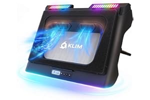 KLIM Mistral Laptop Cooling Pad – Powerful Turbo-Fan (4500 RPM) Cooler with Rubber Ring Seal for Maximum Performance – Protec